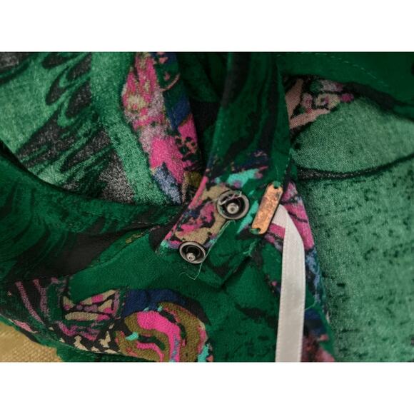 FP Green Floral Cold Shoulder Mini Dress Size Small - Picture 5 of 7